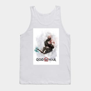 Kratos God of War watercolor Tank Top